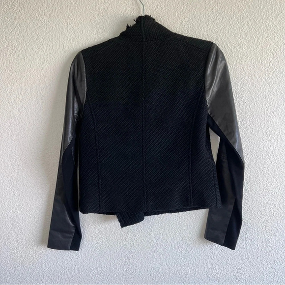 Vince Boucle Scuba Moto Wool Genuine Lamb Leather Jacket - Picture 9 of 11